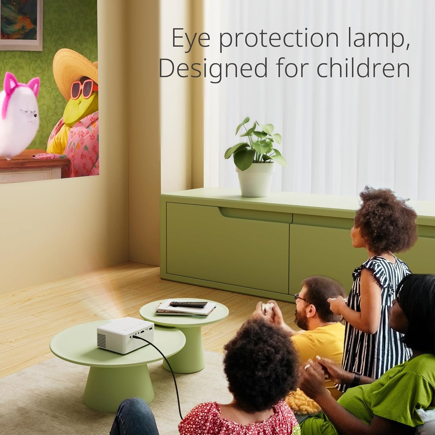 Mini Portable 1080P Full HD Projector - Outdoor Home Theater Compatible with Fire Stick, HDMI, USB, PS5, Xbox, iOS, Android, Laptop
