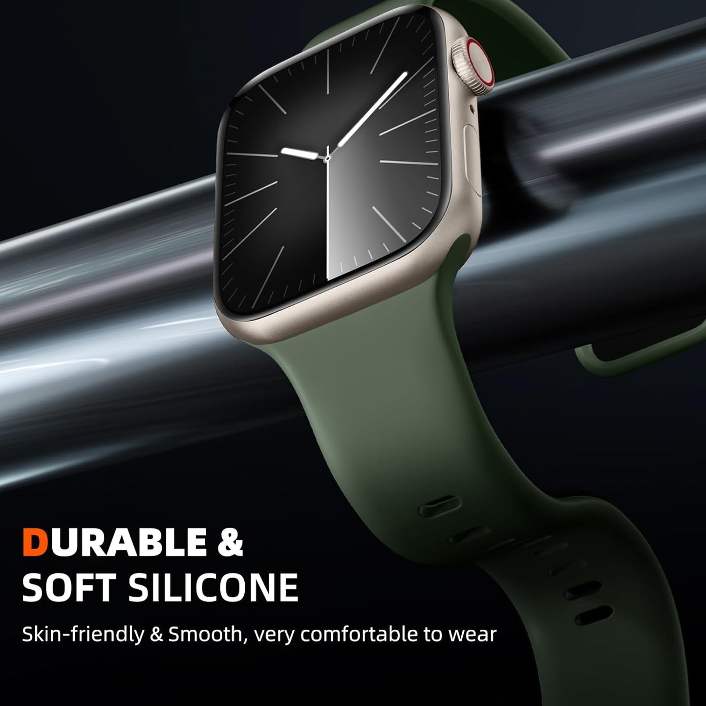5-Pack Soft Silicone Sport Strap for Apple Watch Series 10-3, Compatible with Ultra and SE Models, Breathable Design for Men and Women