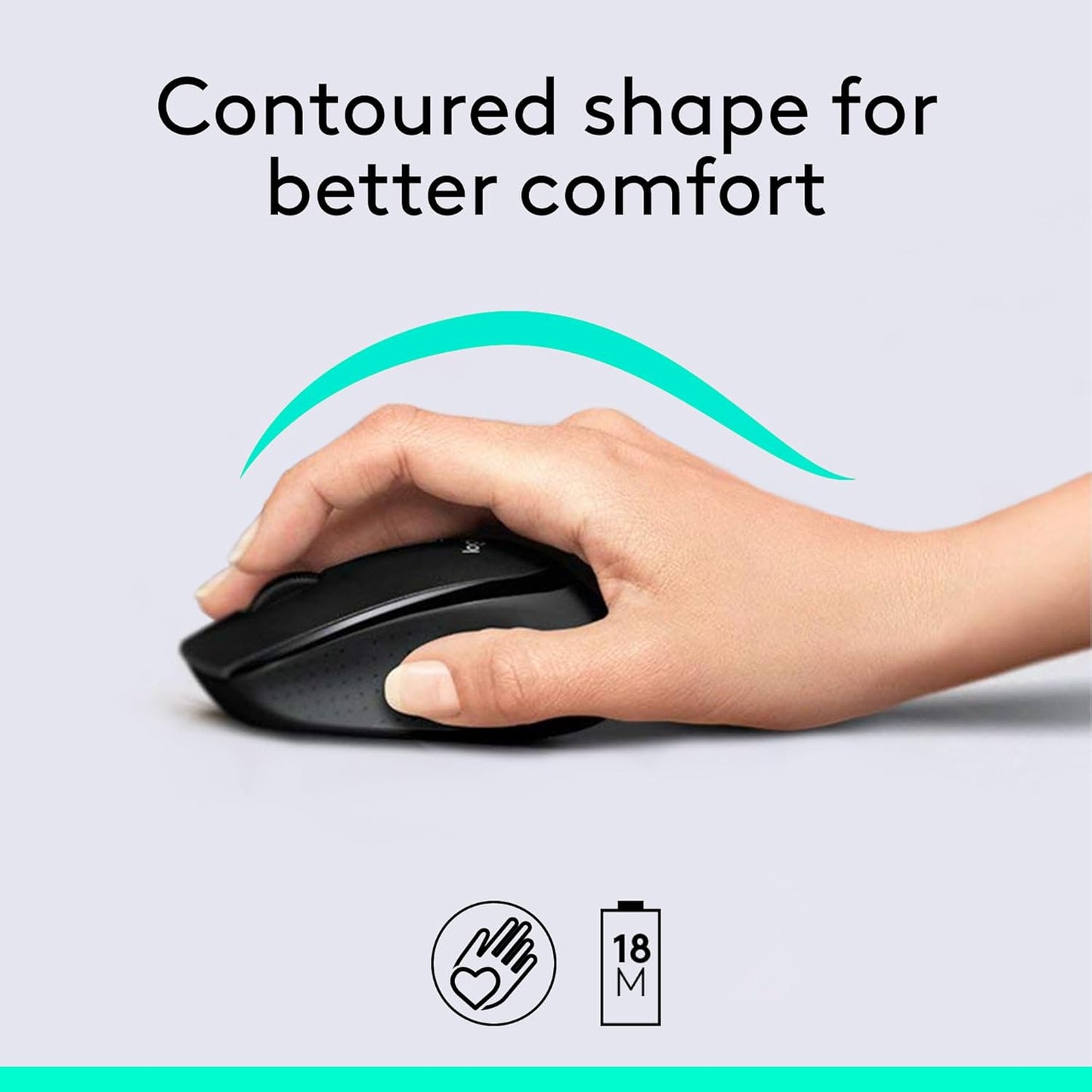 MK345 Wireless Combo Full-Sized Keyboard with Palm Rest and Comfortable Right-Handed Mouse, 2.4 Ghz Wireless USB Receiver, Compatible with PC, Laptop,Black