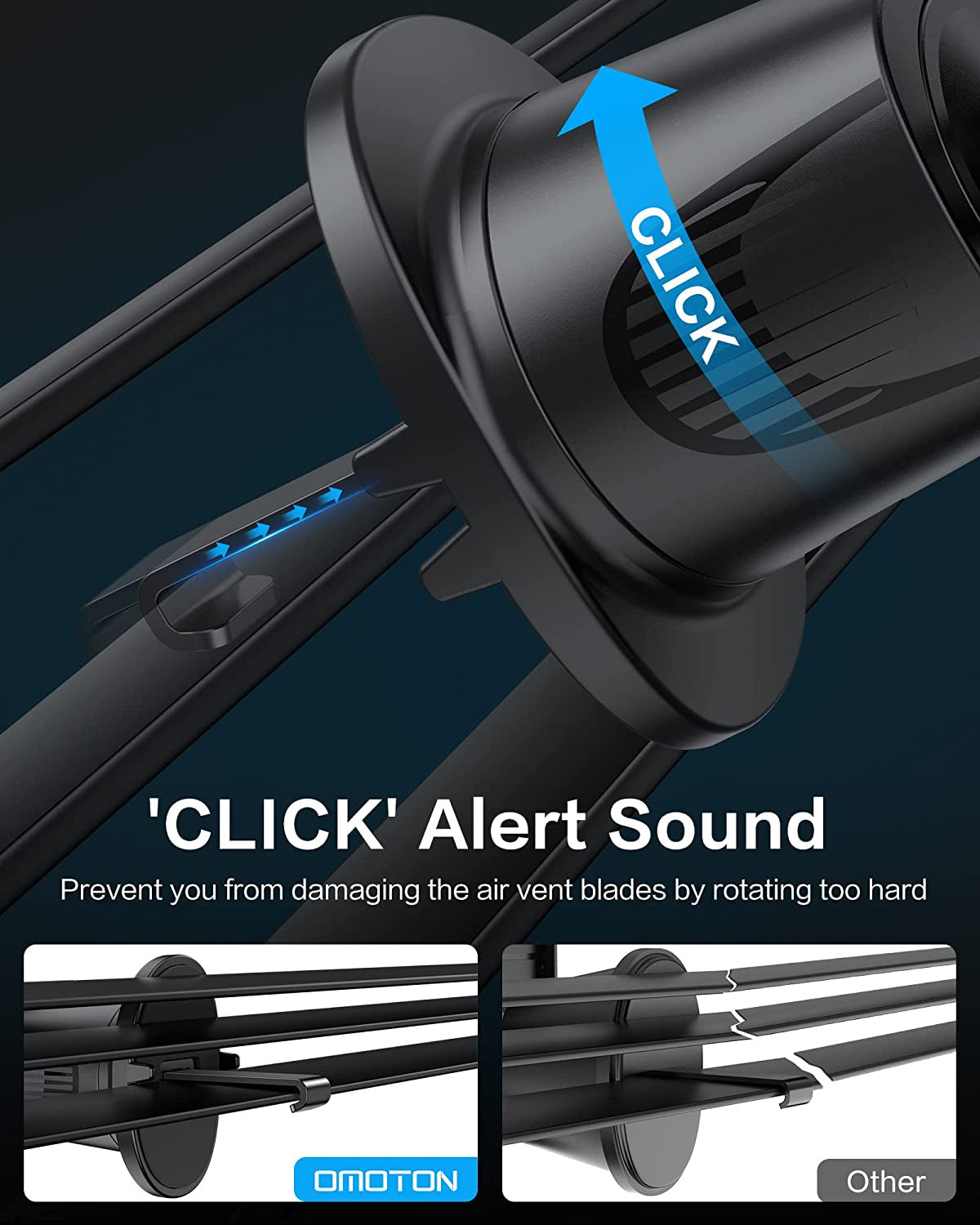 Universal 360° Rotation Car Phone Holder with Air Vent Mount and Secure Hook Clip - One-Touch Compatibility for All Smartphones