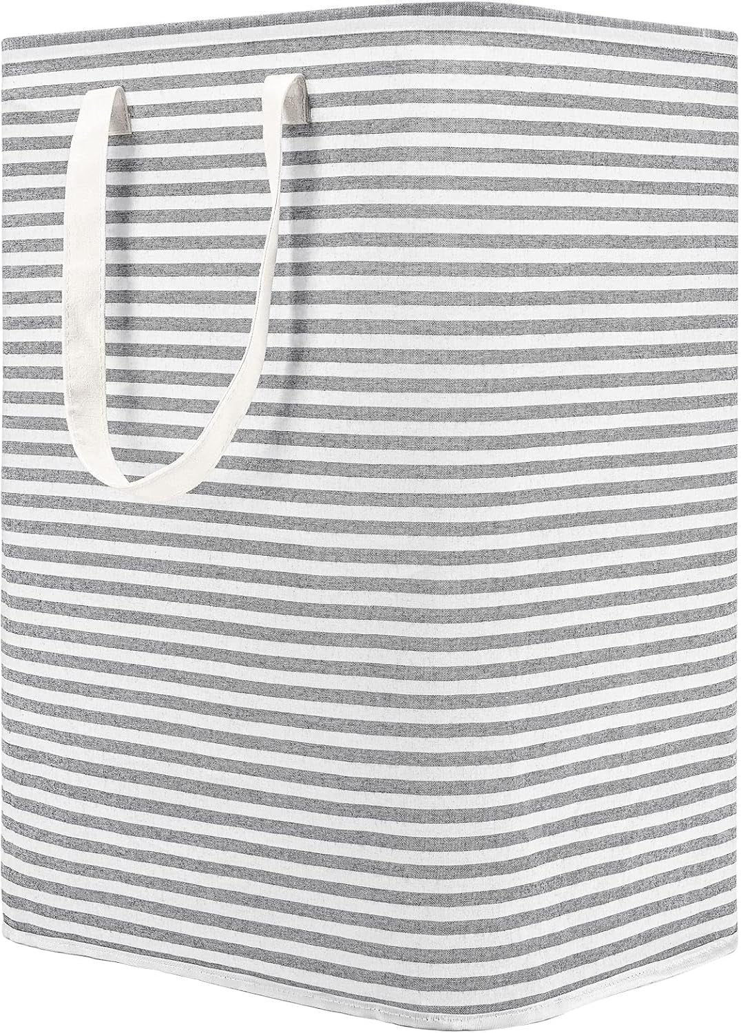 80L Freestanding Laundry Hamper with Handle, Collapsible Large Cotton Storage Basket for Clothes (Grey)