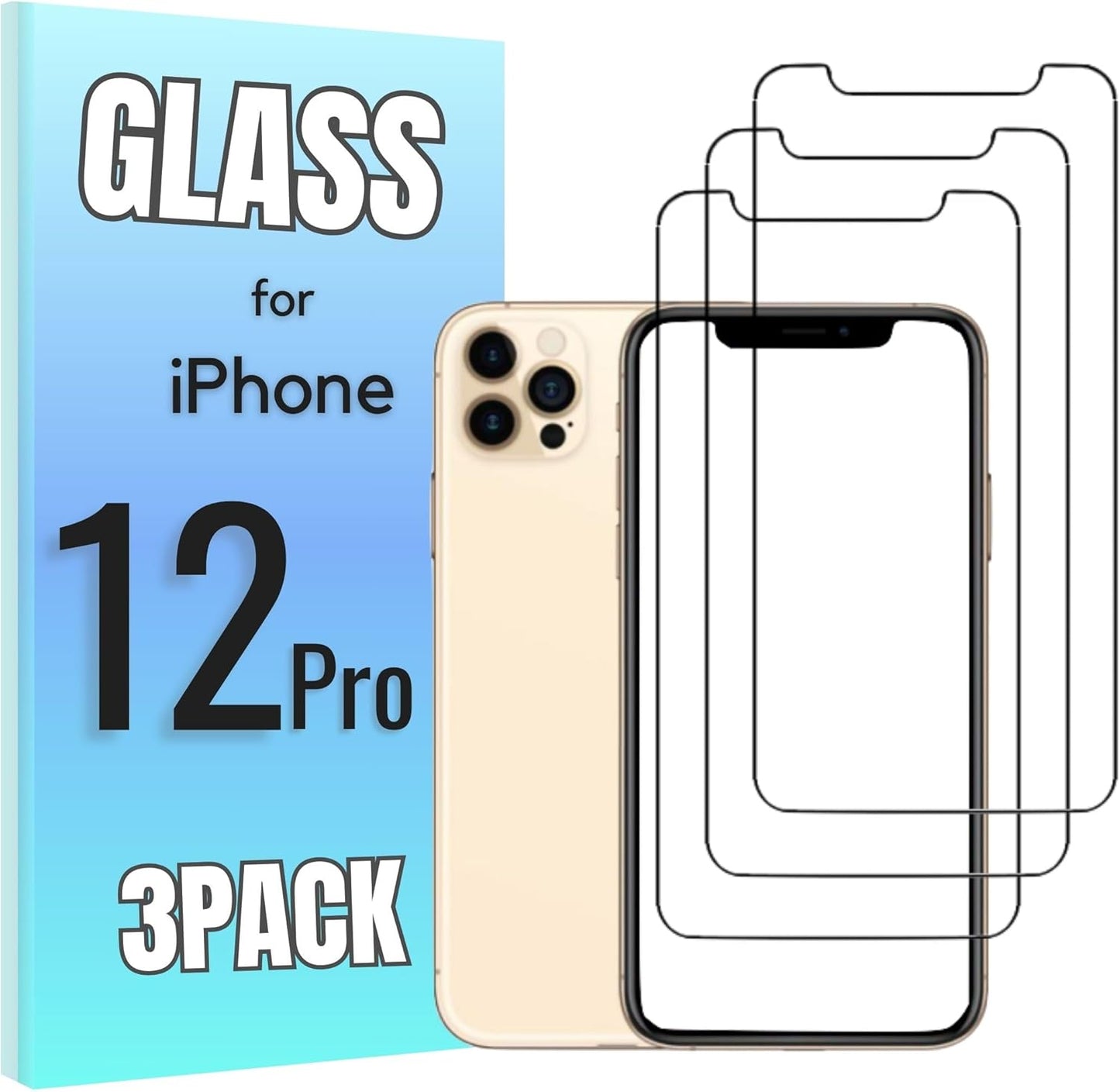 3-Pack Tempered Glass Screen Protector for iPhone 15 Pro - High Transparency, 9H Hardness, Ultra Tactile Protection for 6.1" Display