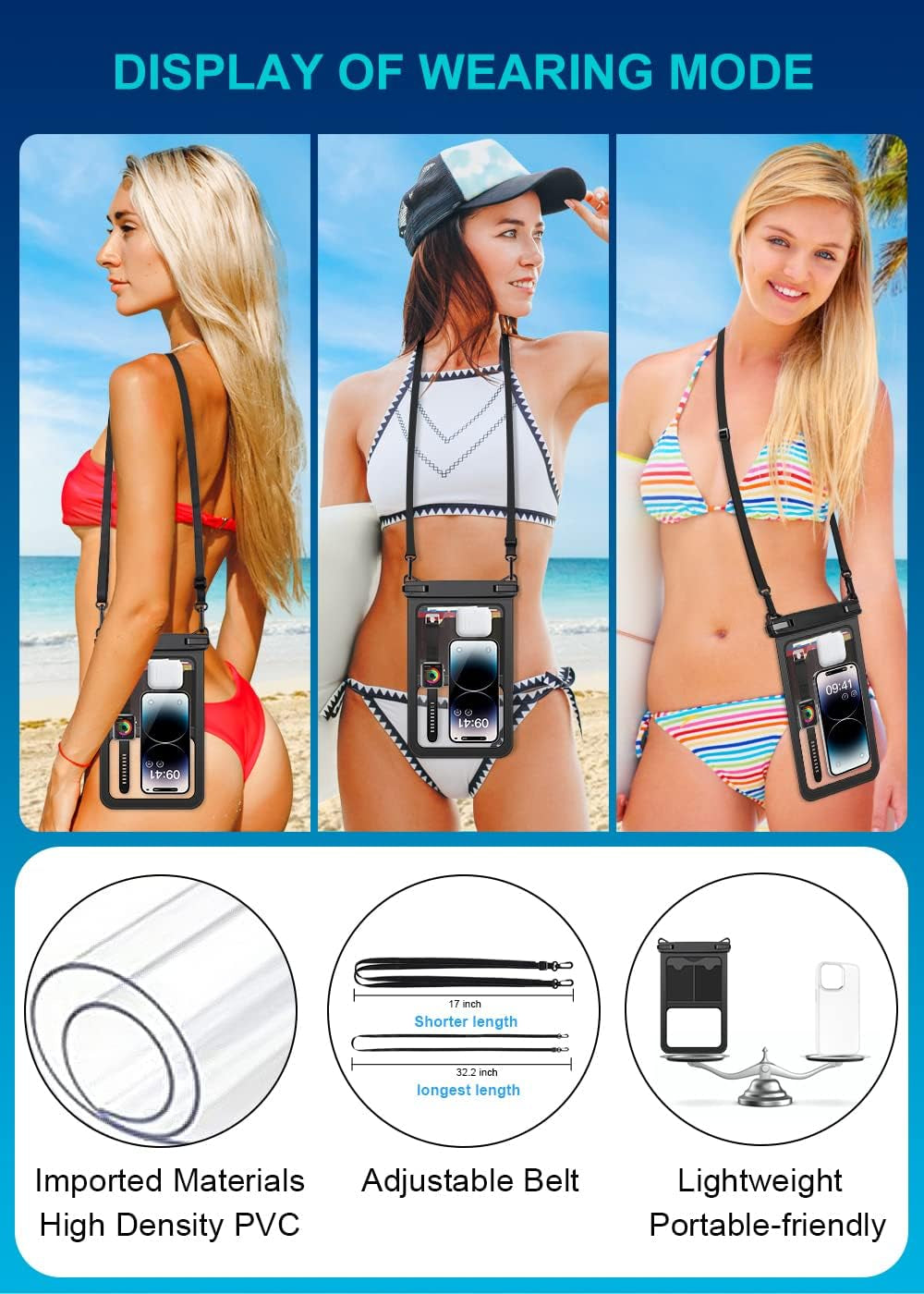 Waterproof Phone Pouch (2-Pack) - Universal IPX8 Phone Case for iPhone, Galaxy S22/S21
