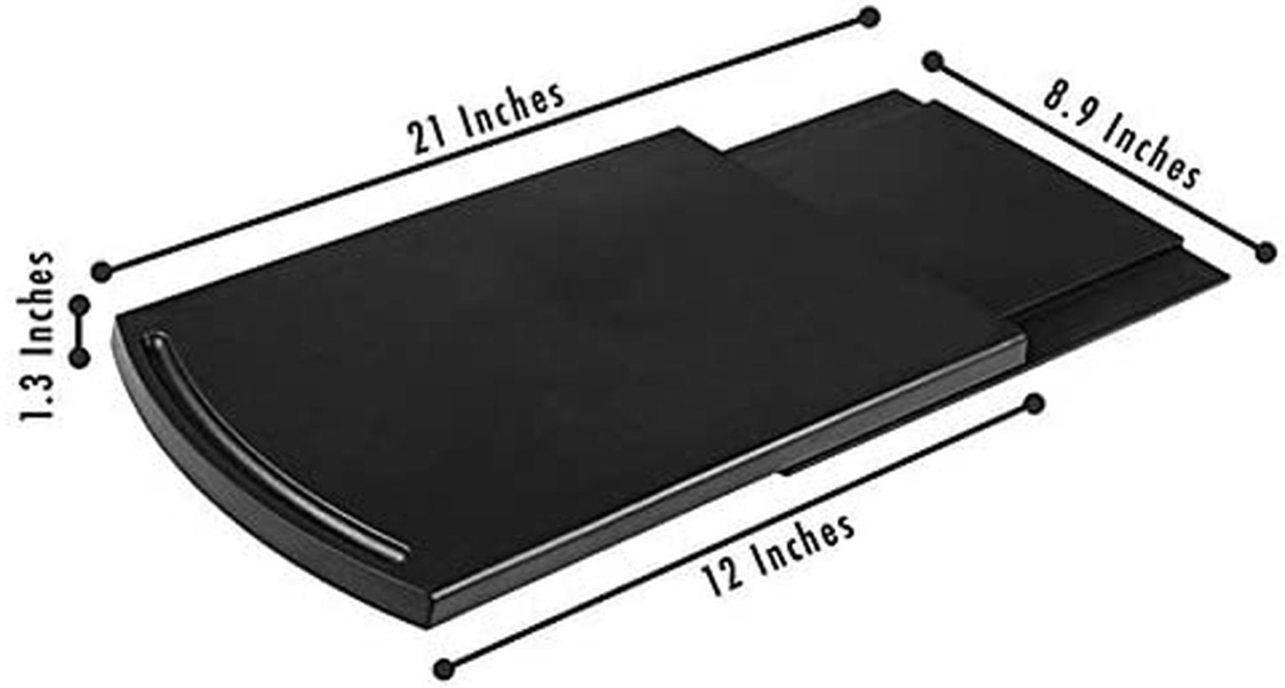 Kitchen Caddy Sliding Coffee Tray Mat - 12" Under Cabinet Appliance Organizer for Coffee Makers and Toasters with Smooth Rolling Wheels (Set of 2)