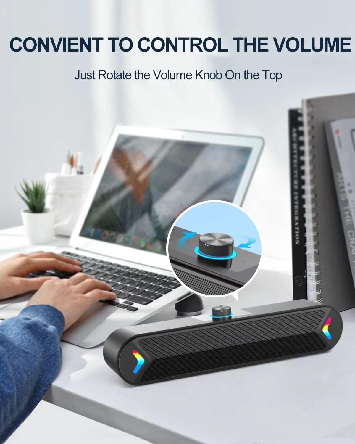 Wired USB-Powered Computer Speakers with 10W Clear Sound for Gaming and Desktop Use