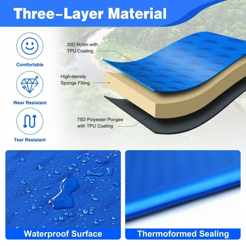 Premium Inflatable Sleeping Pad with Convenient Carrying Bag