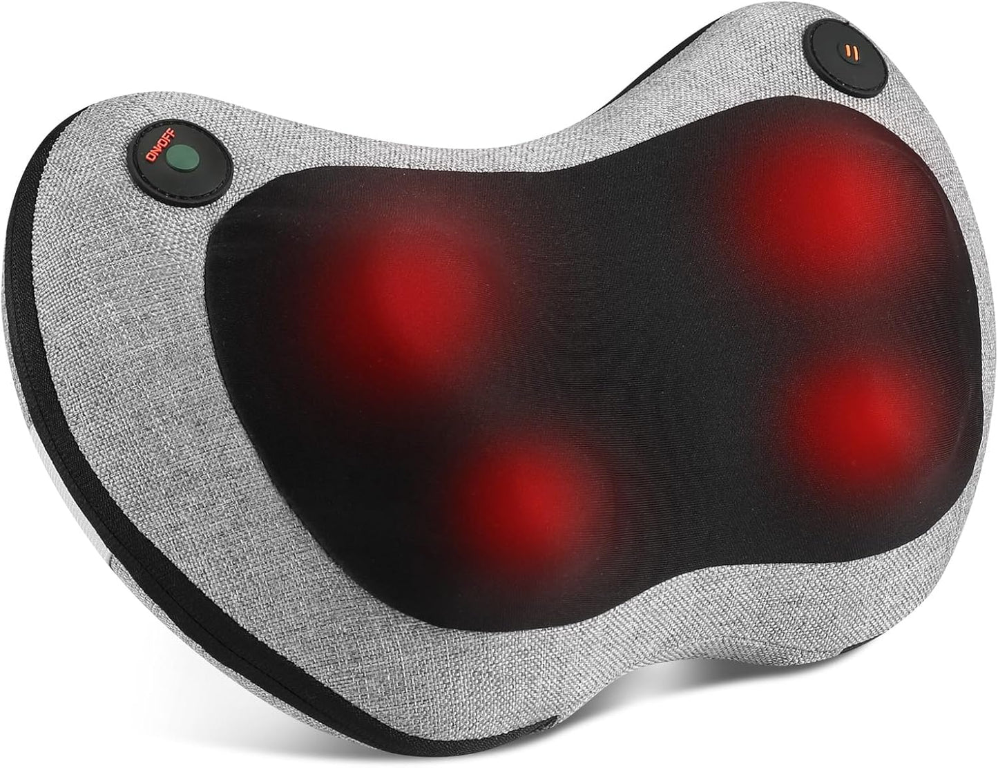 3D Deep Tissue Neck and Back Massager Pillow with Heat for Pain Relief and Relaxation, (Black)