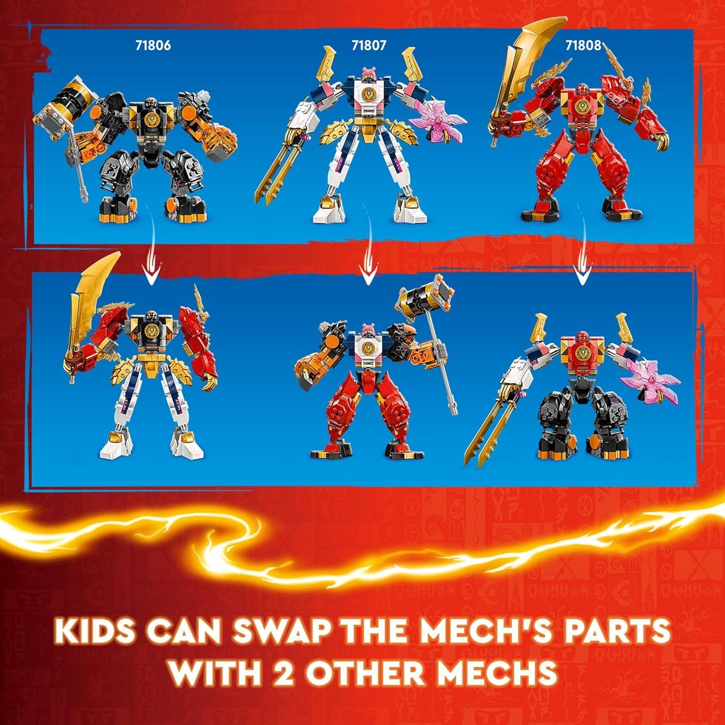 NINJAGO Cole’S Elemental Earth Mech Mini Ninja Toy, Customizable Action Figure Adventure Toy with Cole and Wolf Warrior Minifigures, Ninja Gift for Boys, Girls and Kids Ages 7 and Up, 71806