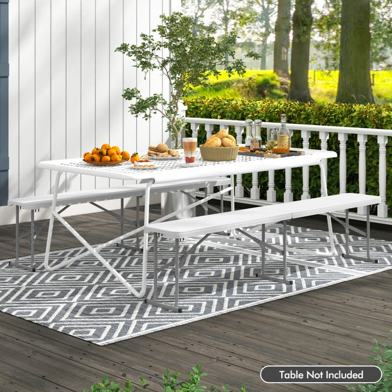 6-Foot Portable Plastic Folding Bench for Picnics, Camping, and Dining with Carrying Handle