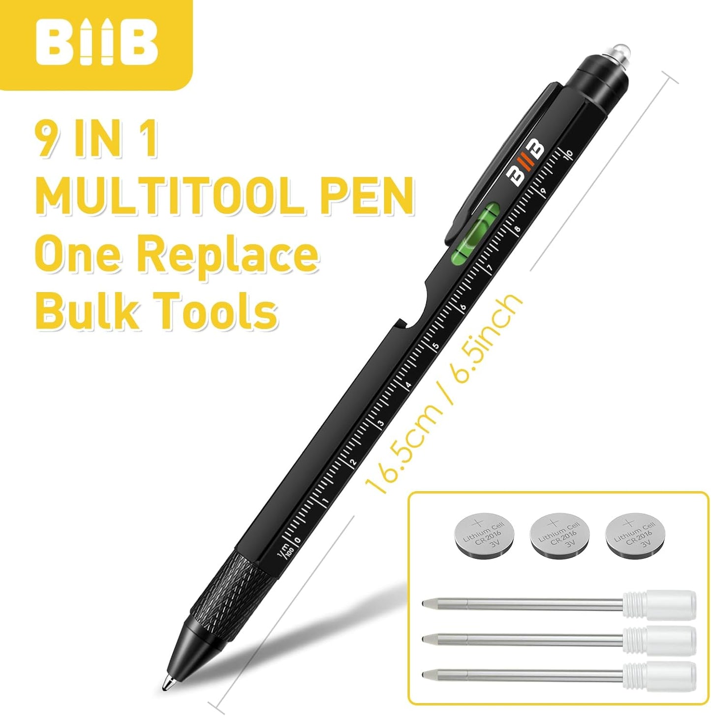 9-in-1 Multitool Pen: Ideal Valentine's Day Gift for Him, Perfect for Dads and Boyfriends, Unique Birthday Present for Men Who Have Everything, Thoughtful Gadgets from Daughters