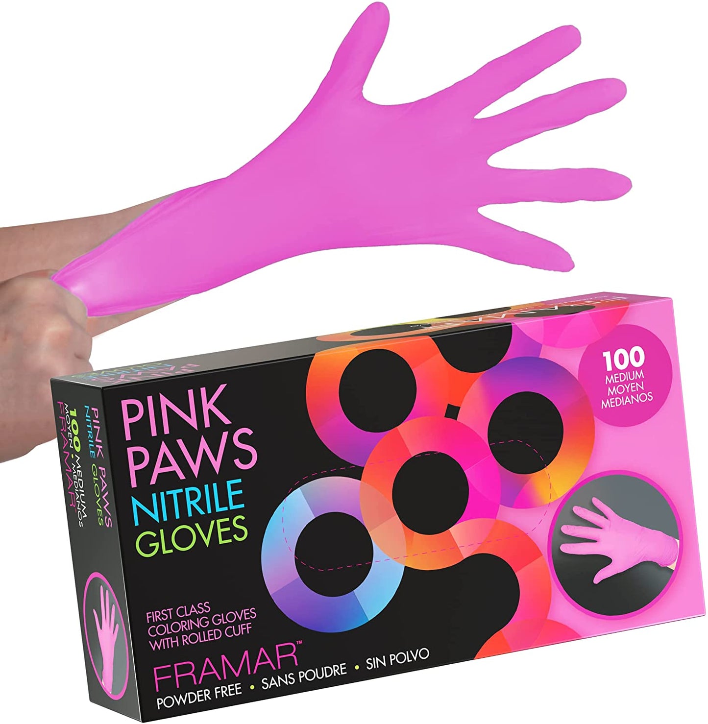 Medium Pink Nitrile Disposable Gloves - Versatile Cleaning, Mechanic, Kitchen, and Tattoo Use, Latex-Free