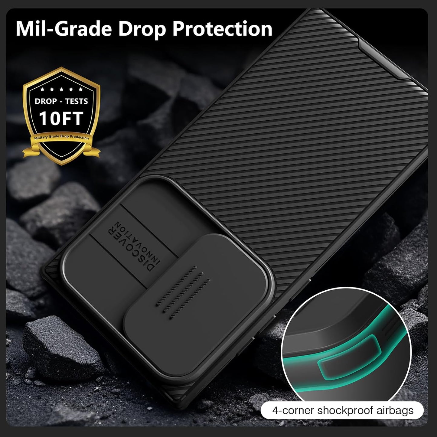 Samsung Galaxy S24 Ultra Case - Camera Cover - MagSafe Compatible, Military-Grade Protection, Slim Hard Back & Soft Edge Design, 6.8'' Black