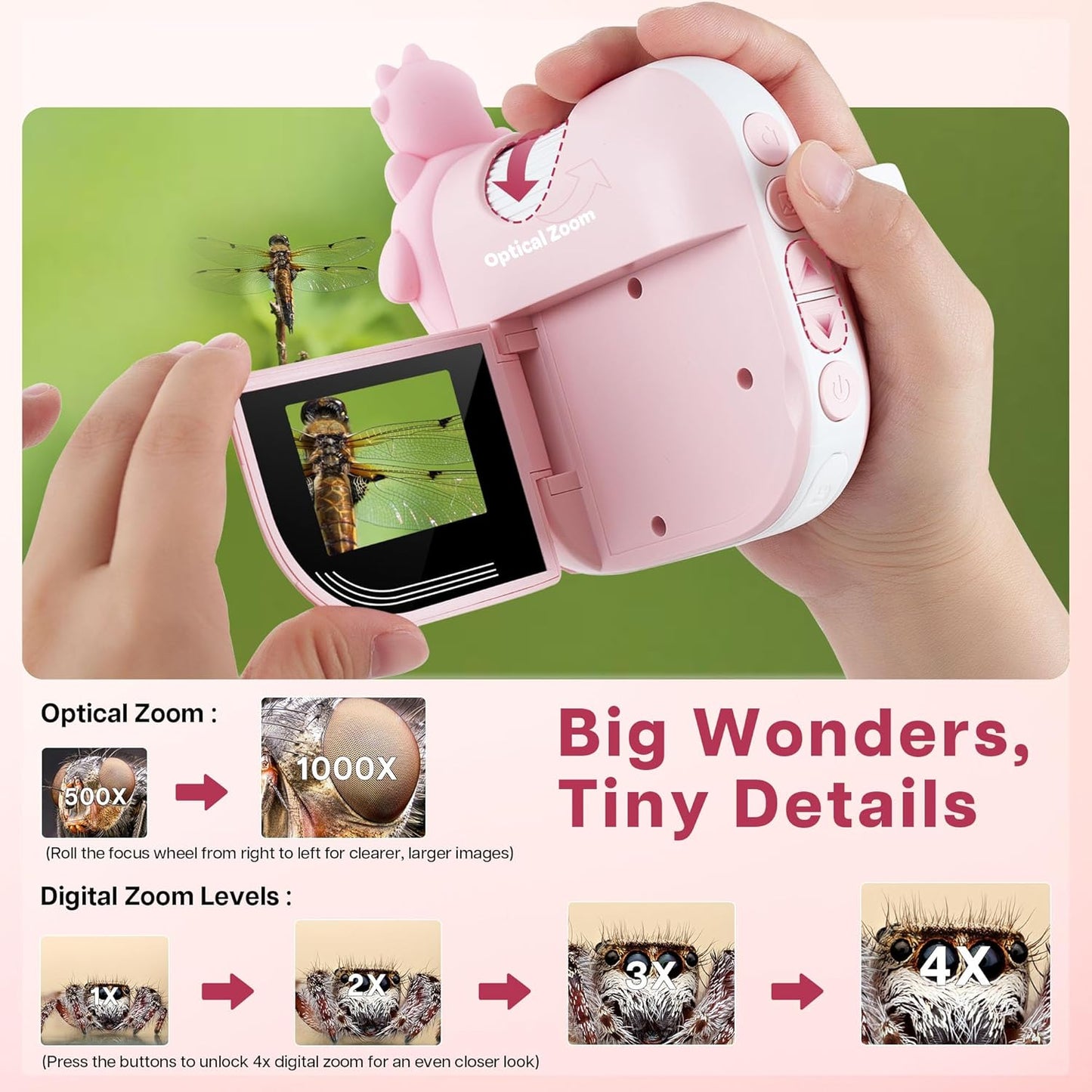 Kids Portable Microscope - Mini Digital Microscope - 2" Screen, Educational Science Kit, Ages 4+, Includes 32GB TF Card