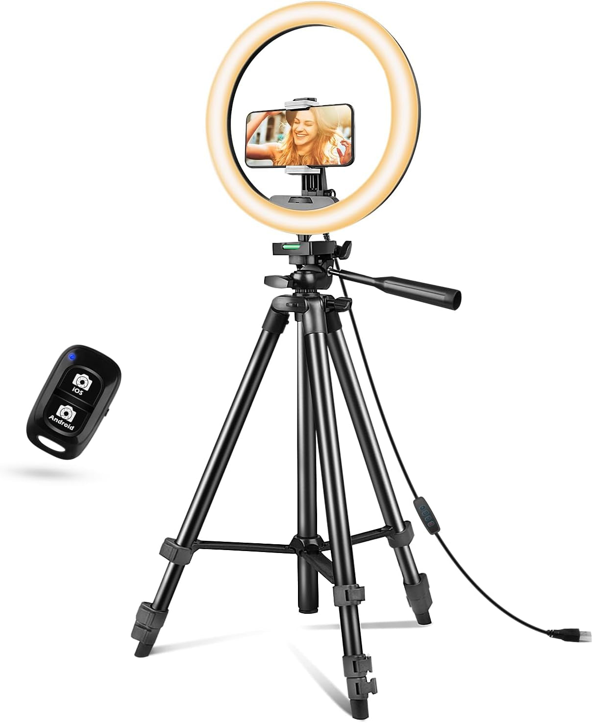 12-Inch LED Ring Light with Adjustable Tripod Stand and Phone Holder for Photography, Videography, YouTube, and TikTok