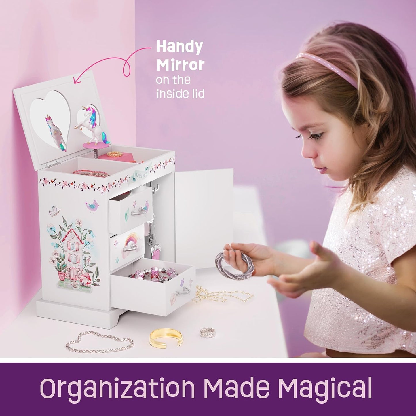 Unicorn Musical Jewelry Box - Perfect Gift for Girls Aged 3+