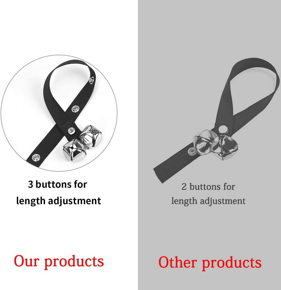 Premium Adjustable Dog Doorbells - Potty Training Outdoor Access - Puppies and Dogs - High-Quality Design with 3 Length Adjustment Snaps