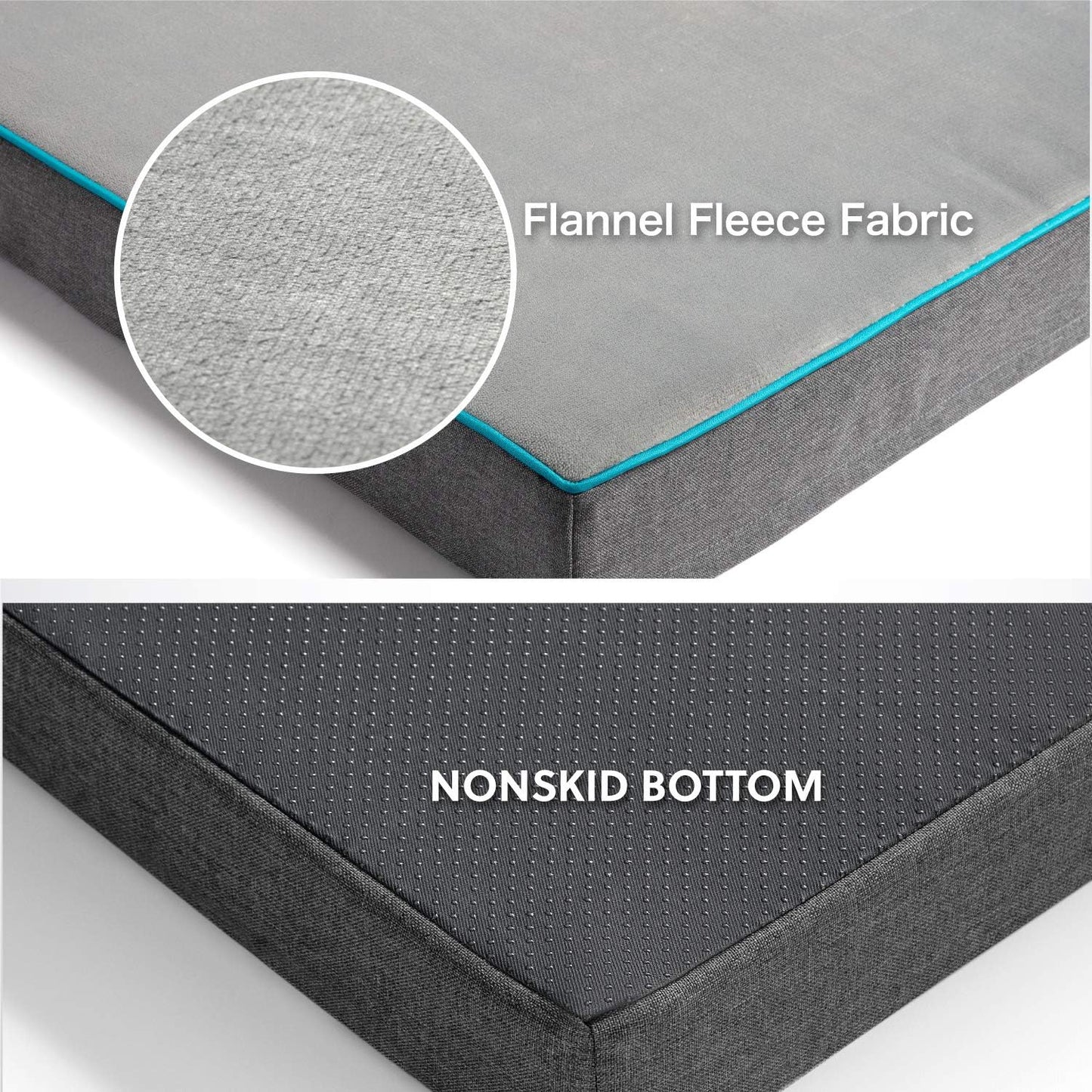 Orthopedic Dog Bed - Memory Foam Waterproof - Joint Relief, Removable Washable Cover, Plush Flannel Fleece Top, Nonskid Bottom