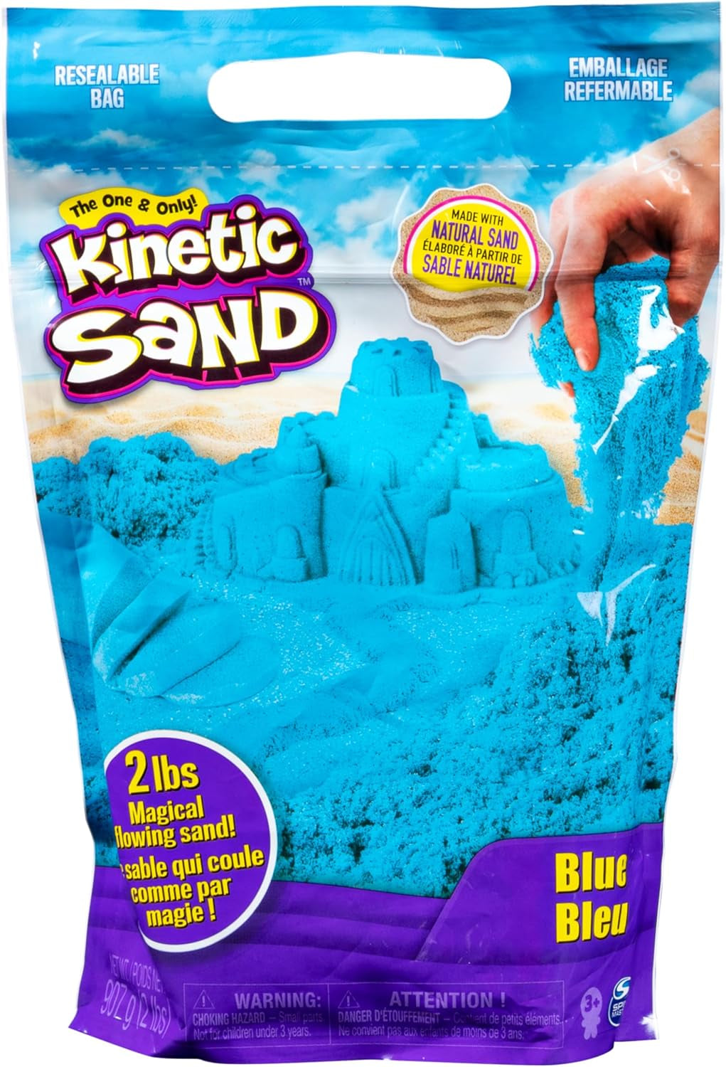 , 2Lb Pink Play Sand in Resealable Bag, Moldable Sensory Toys, Christmas Gifts for Kids Ages 3+