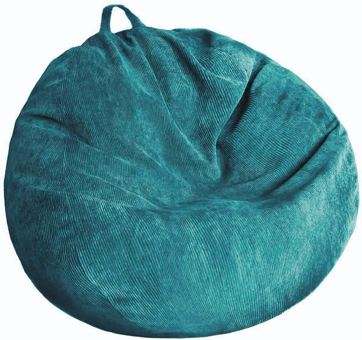 Ultra Soft Corduroy Bean Bag Chair Cover for Stuffed Animal Storage - Washable and Versatile Organizer for Plush Toys and Textiles