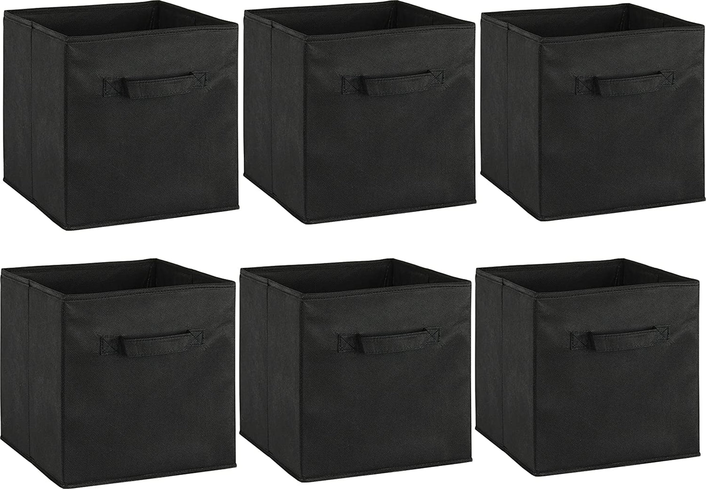 Simplehouseware Foldable Storage Bins Cubes Organizer, 6 Pack, Black