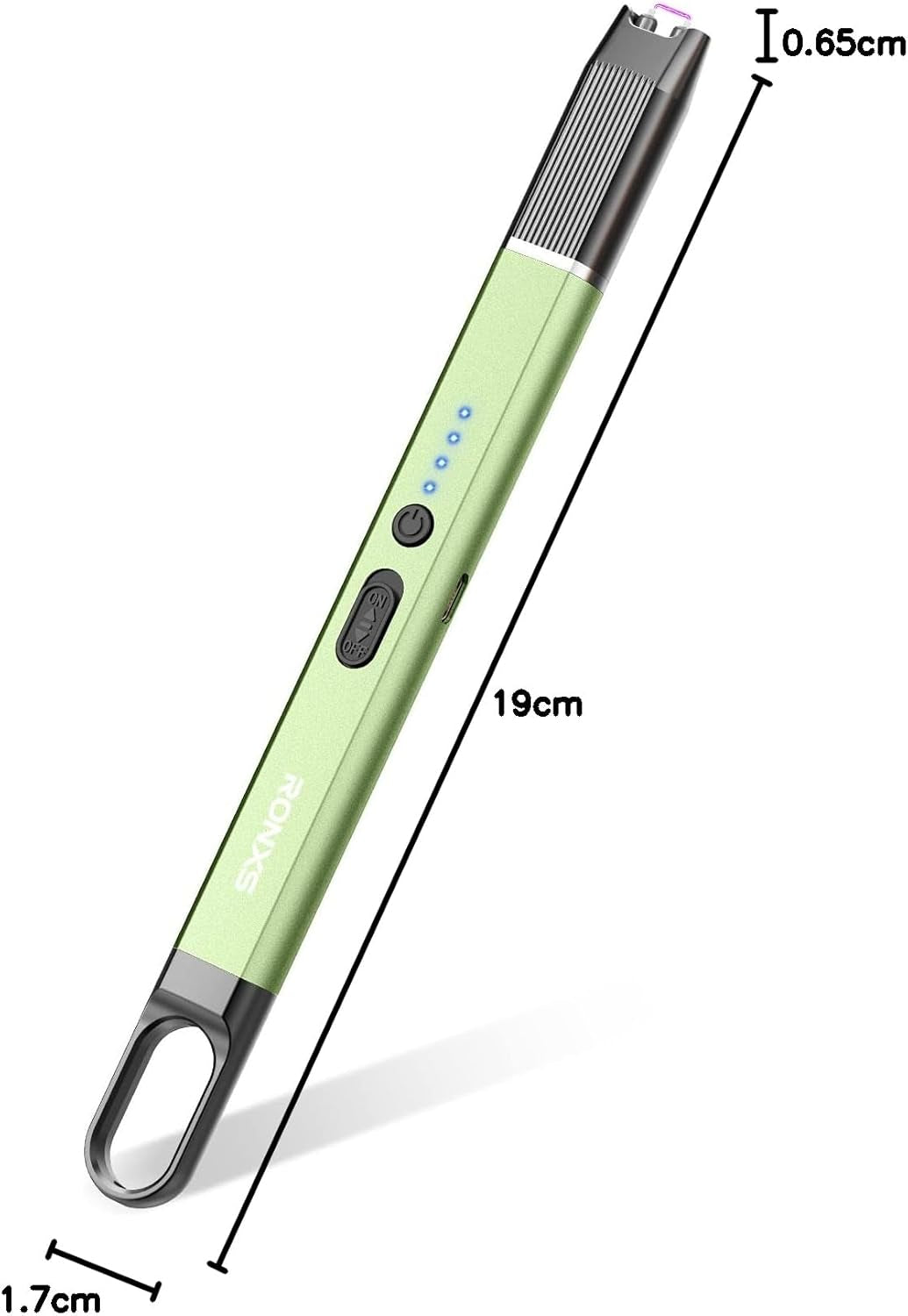 USB Rechargeable Electric Candle Lighter with Battery Indicator - Windproof Arc Lighter for Candles, Grills, BBQs, Stoves, and Fireplaces with Hanging Hook