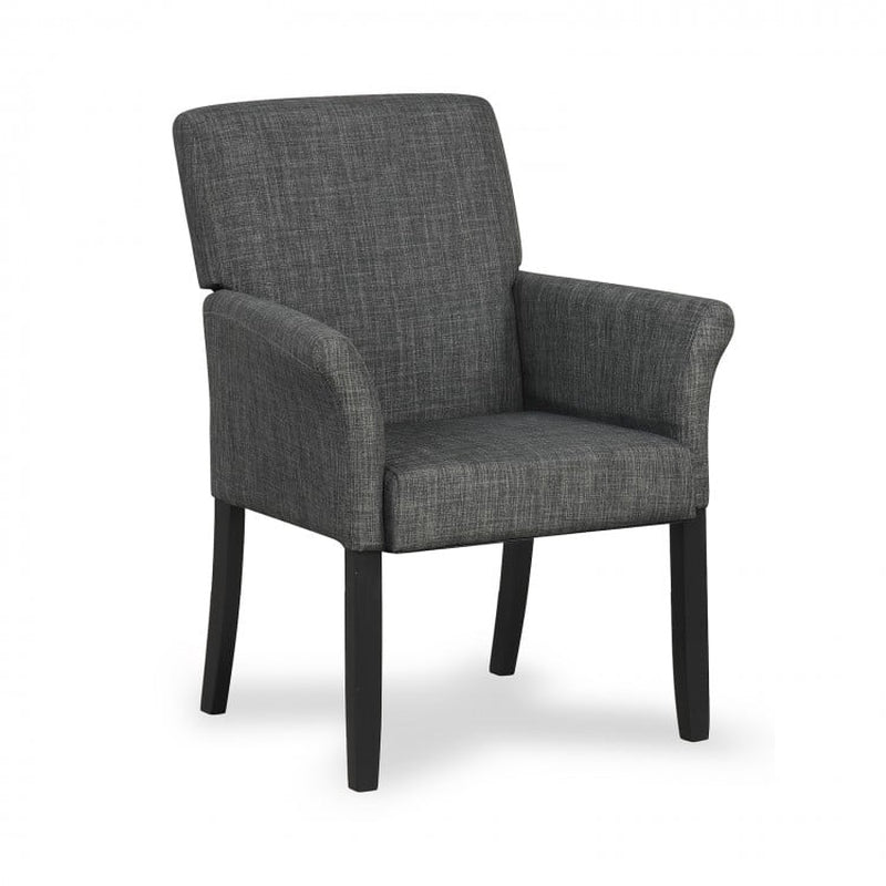Executive Guest Armchair with Fabric Upholstery and Rubberwood Legs