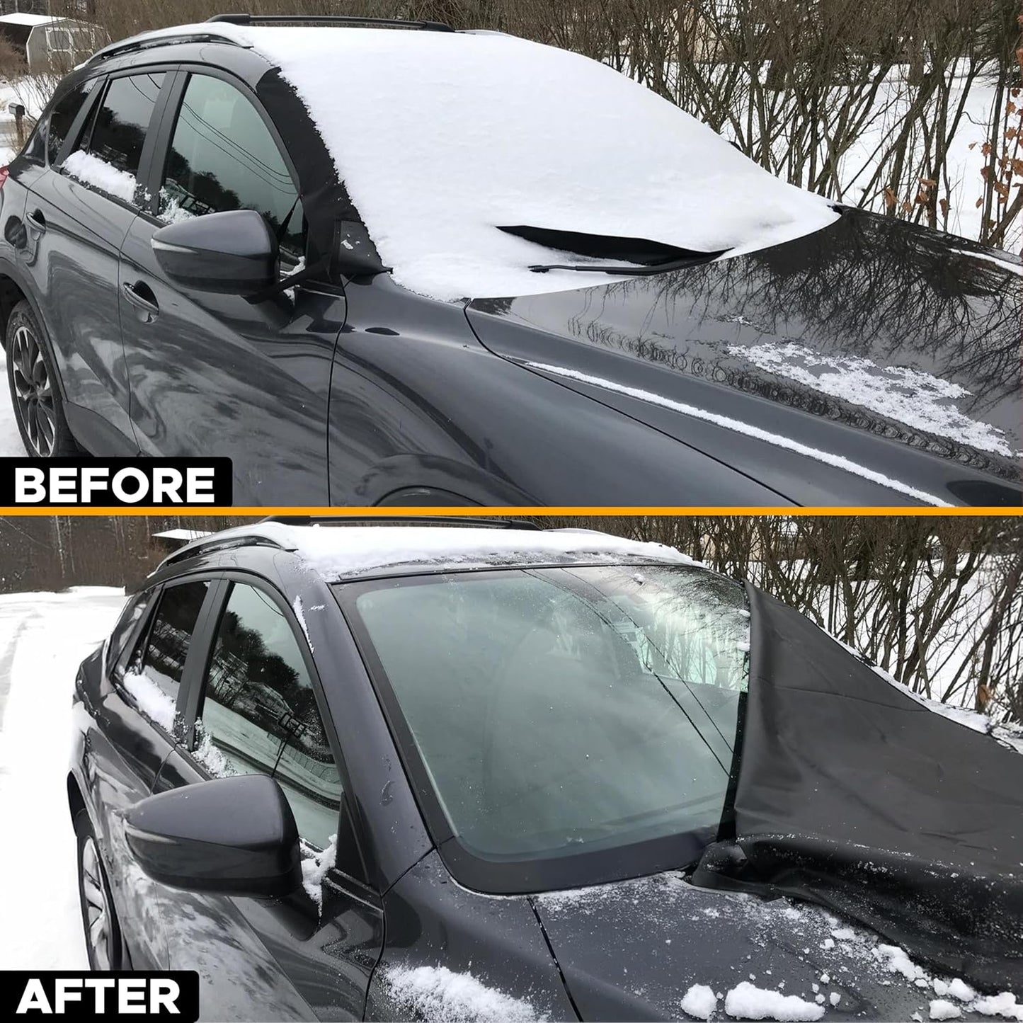 Windshield Cover for Ice and Snow | Enhanced 600D Oxford Fabric | Durable | Standard Size (69 X 42 Inches)