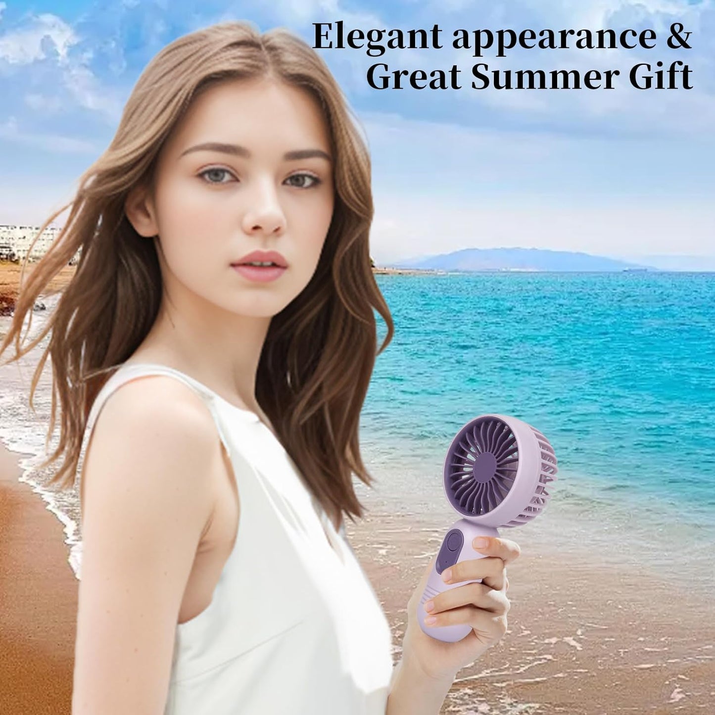 Mini Portable Handheld Fan - 3-Pack USB Rechargeable Personal Fans, Lightweight Battery-Operated Makeup/Pocket Fans with 3 Speed Settings
