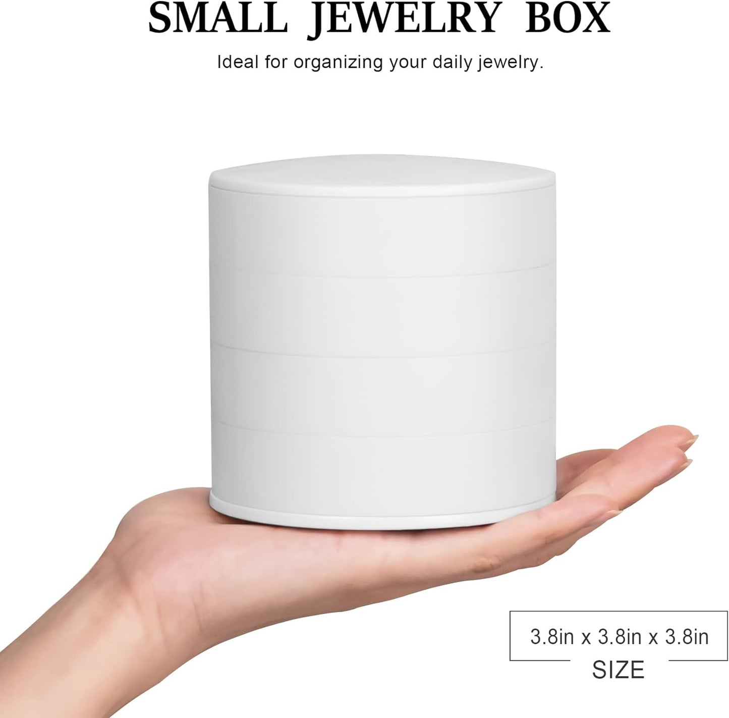 Jewelry Organizer - Compact 5-Layer Rotating Travel Jewelry Storage Box with Lid for Earrings, Bracelets, and Rings
