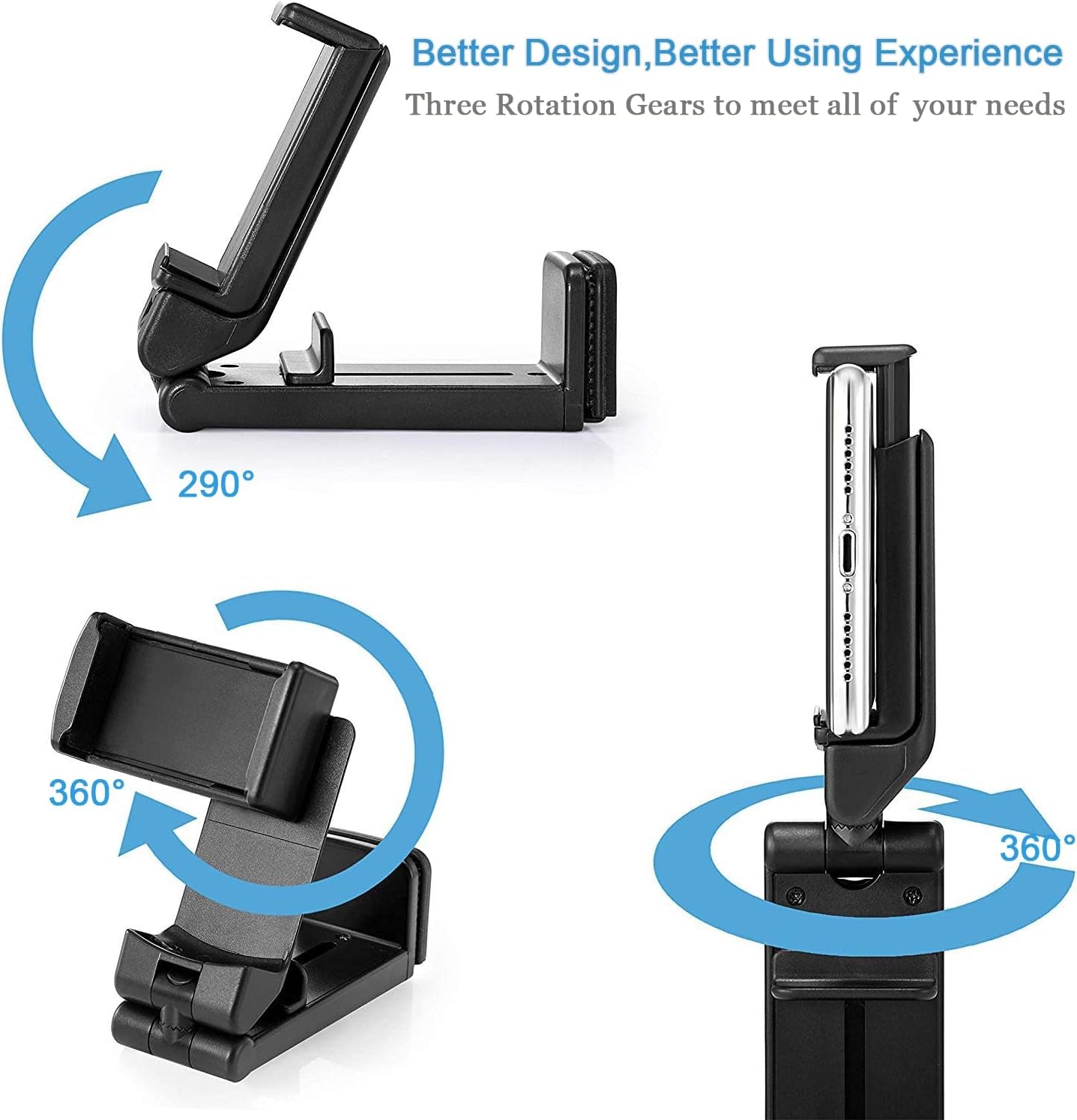 Universal Airplane Cell Phone Holder - Hands-Free In-Flight Mount Clip, Portable and Foldable Travel Accessory for Airplane Tray Table