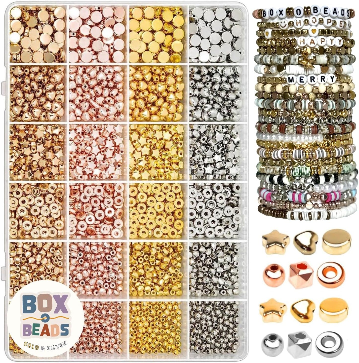Clay Beads Bracelet Making Kit - 6000 Pcs Polymer Clay Heishi Beads for Jewelry Creation, Ideal DIY Kit for Kids & Teens Ages 8-12, Featuring 24 Earth Tone Colors and 6mm Beads