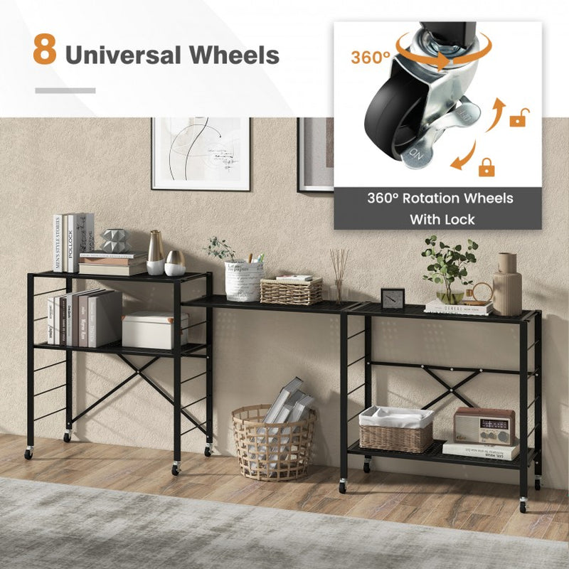 Adjustable 5-Tier Shelving Unit on Wheels for Garage, Kitchen, and Balcony Use