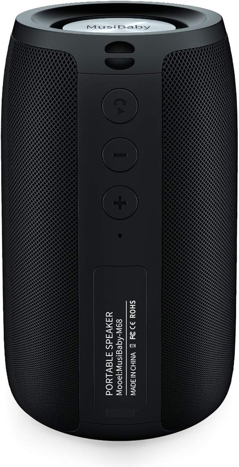 Musibaby Bluetooth 5.0 Wireless Speaker - Portable, Waterproof Outdoor Speaker with Dual Pairing, Loud Stereo Sound, Booming Bass, and 1500 Minutes Playtime for Home and Party (Black)