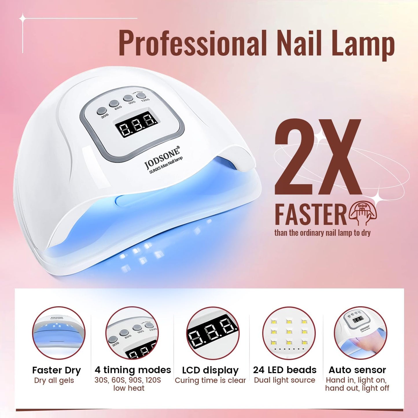 36-Piece Gel Nail Polish Set with UV Lamp - Includes 32 Vibrant Colors