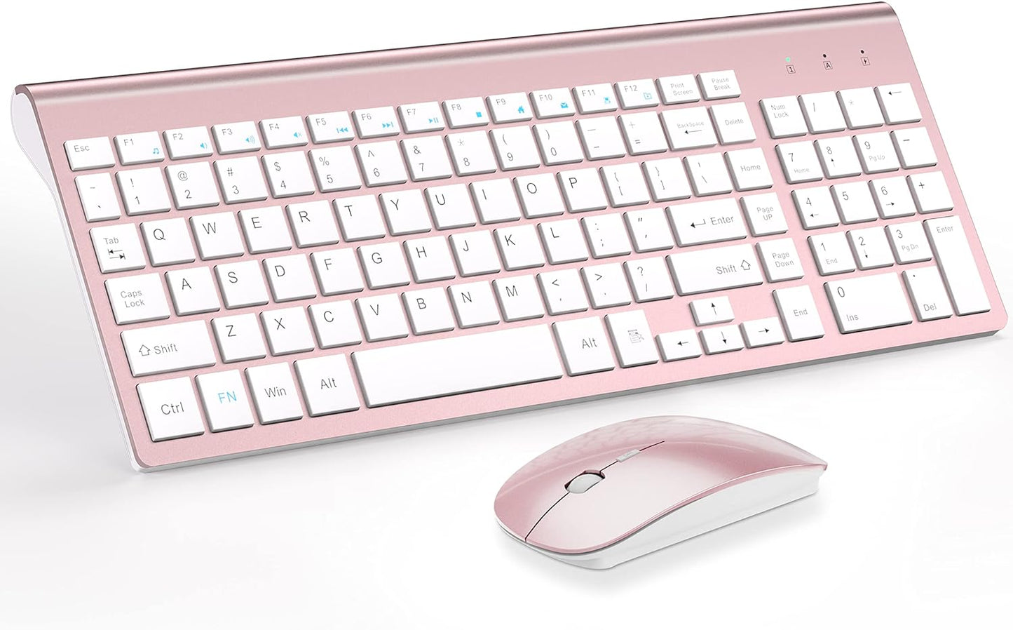 Ultra Slim Wireless Keyboard and Mouse Combo - 2.4G Silent Compact USB Mouse (2400DPI) and Scissor Switch Keyboard with Covers