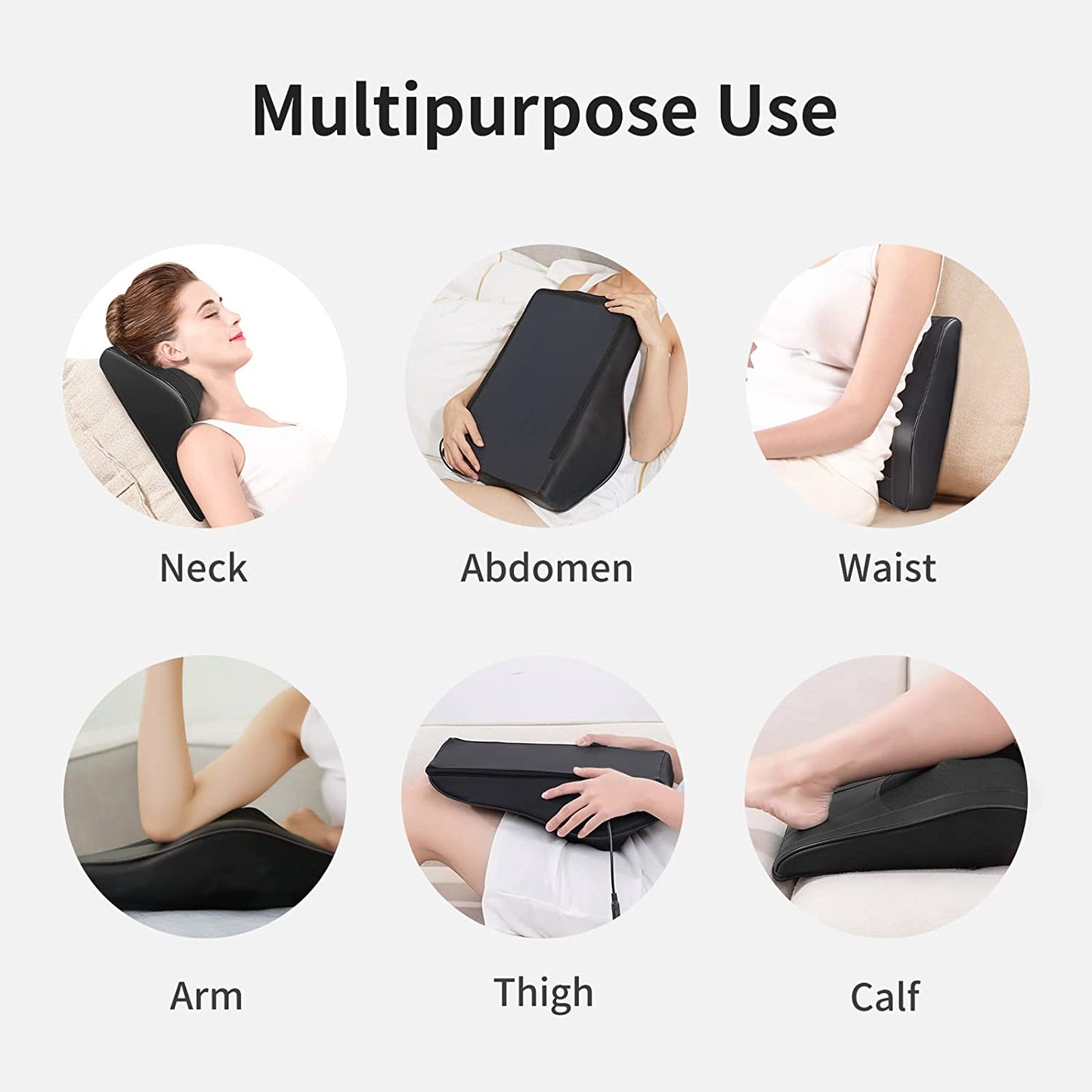 Neck and Back Massager with Heat - Therapeutic Massage Pillow for Pain Relief, Ideal for Home, Office, and Travel