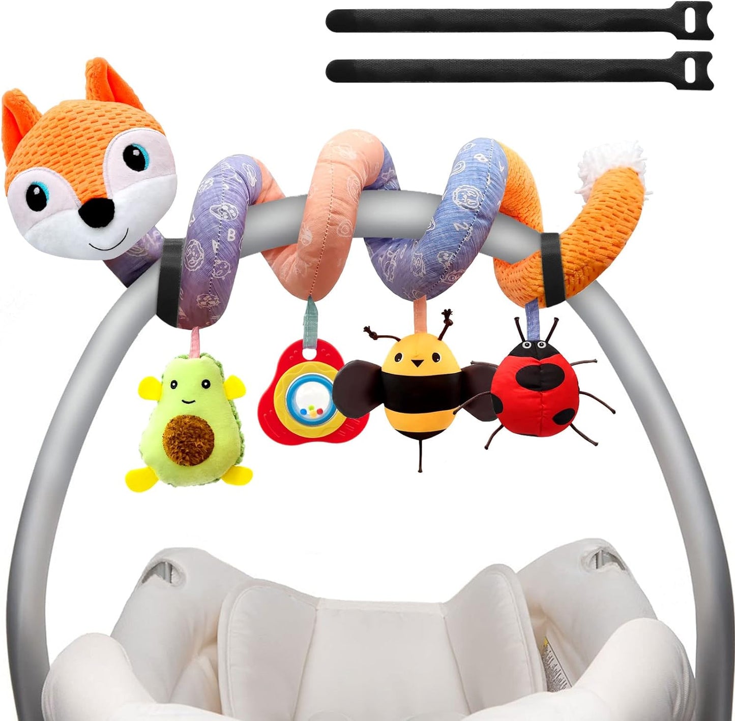 Infant Car Seat and Stroller Toys for Newborns, Suitable for 0-3 Months, Gray