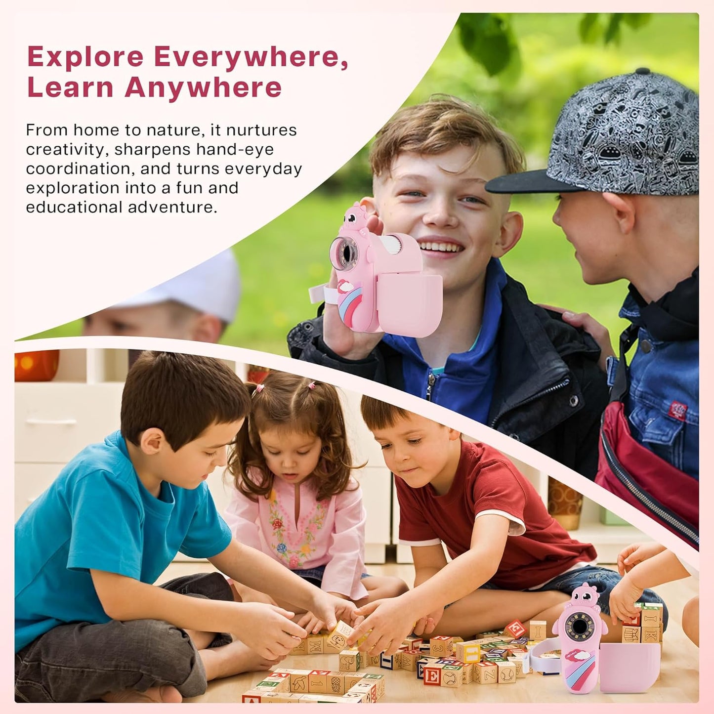 Kids Portable Microscope - Mini Digital Microscope - 2" Screen, Educational Science Kit, Ages 4+, Includes 32GB TF Card