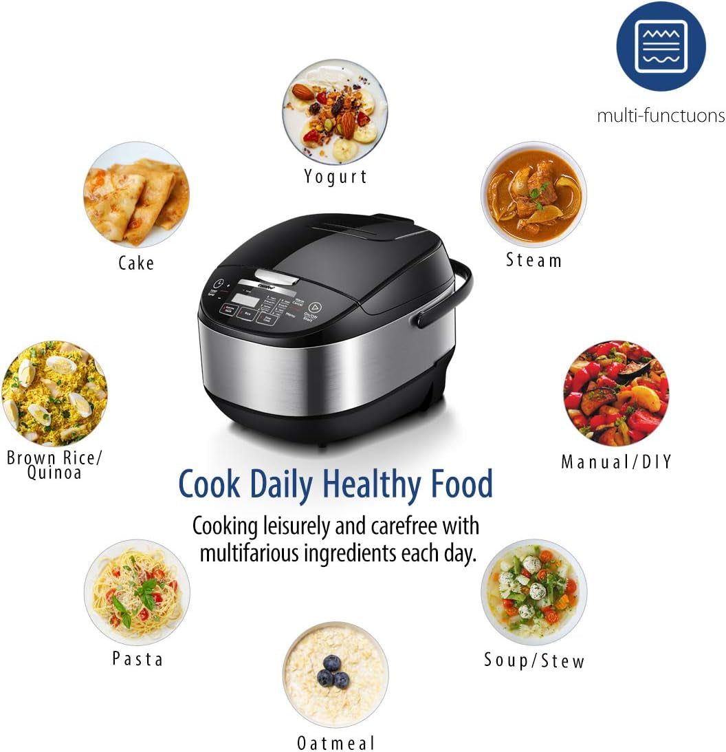 Rice Cooker, Asian Style Large Rice Cooker with Fuzzy Logic Technology, 11 Presets, 10 Cup Uncooked/20 Cup Cooked, Auto Keep Warm, 24-Hr Delay Timer