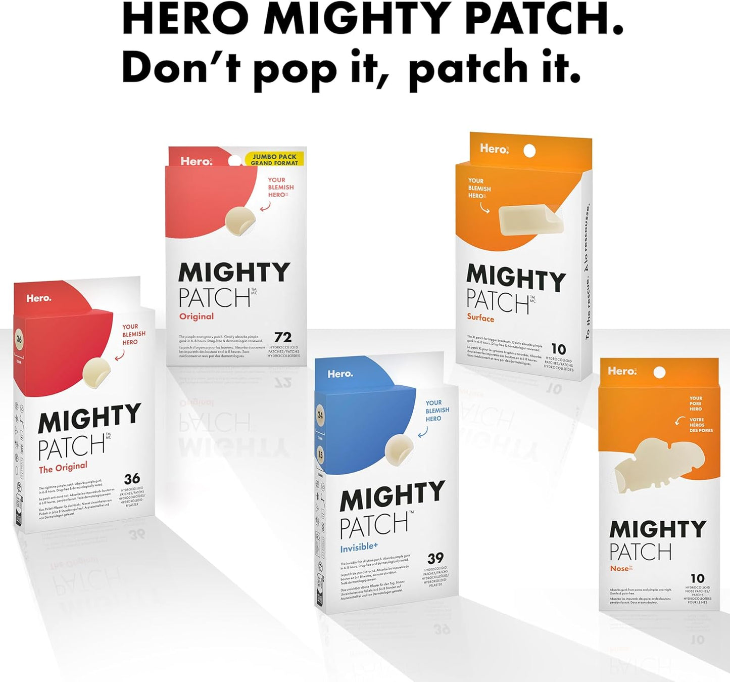Mighty Patch Nose from Cosmetics - Hydrocolloid Pimple Patch for Nose, Soak up Oil, Pimple Gunk While You Sleep (10 Count)