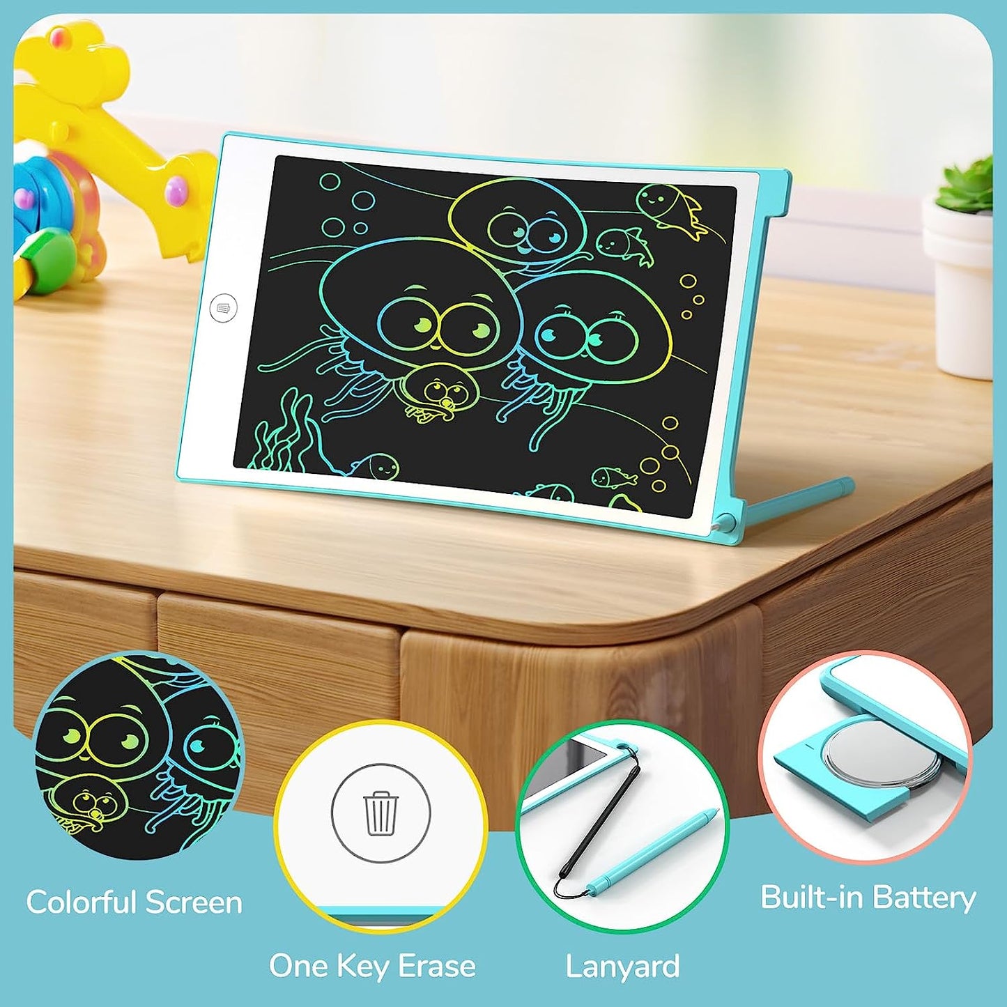 Dual Pack 8.5-Inch LCD Writing Tablet - Colorful Doodle Board for Children, Ideal Travel Activity and Learning Toy for Ages 3+