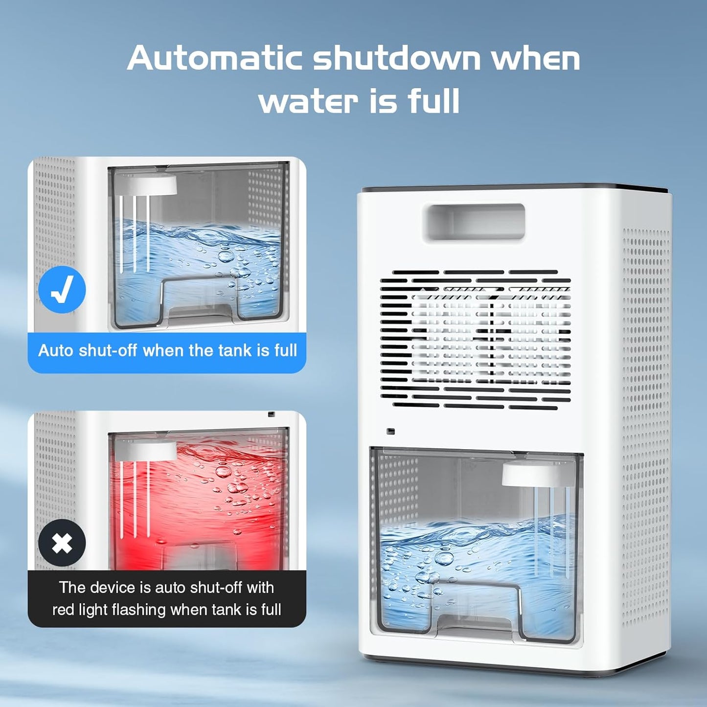 Home Dehumidifier for Spaces up to 850 Sq. Ft, 85 OZ Water Tank, Dual Operating Modes with Auto Shut Off, 7-Color LED Light