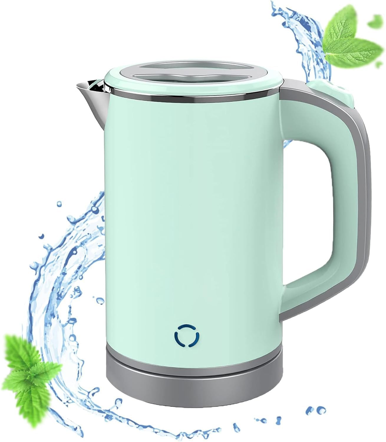 800ml Electric Kettle with Fast Boiling, Double Wall Design, Auto Shut-Off, Boil-Dry Protection, and BPA-Free Stainless Steel Cool Touch Finish (Black)