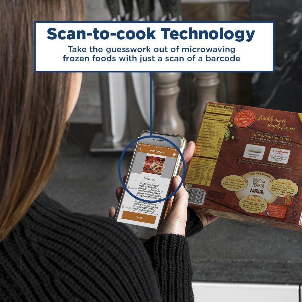 Smart Countertop Microwave Oven with Sensor Technology and Easy-Clean Interior, 0.9 Cu.Ft/900W, Stainless Steel Finish