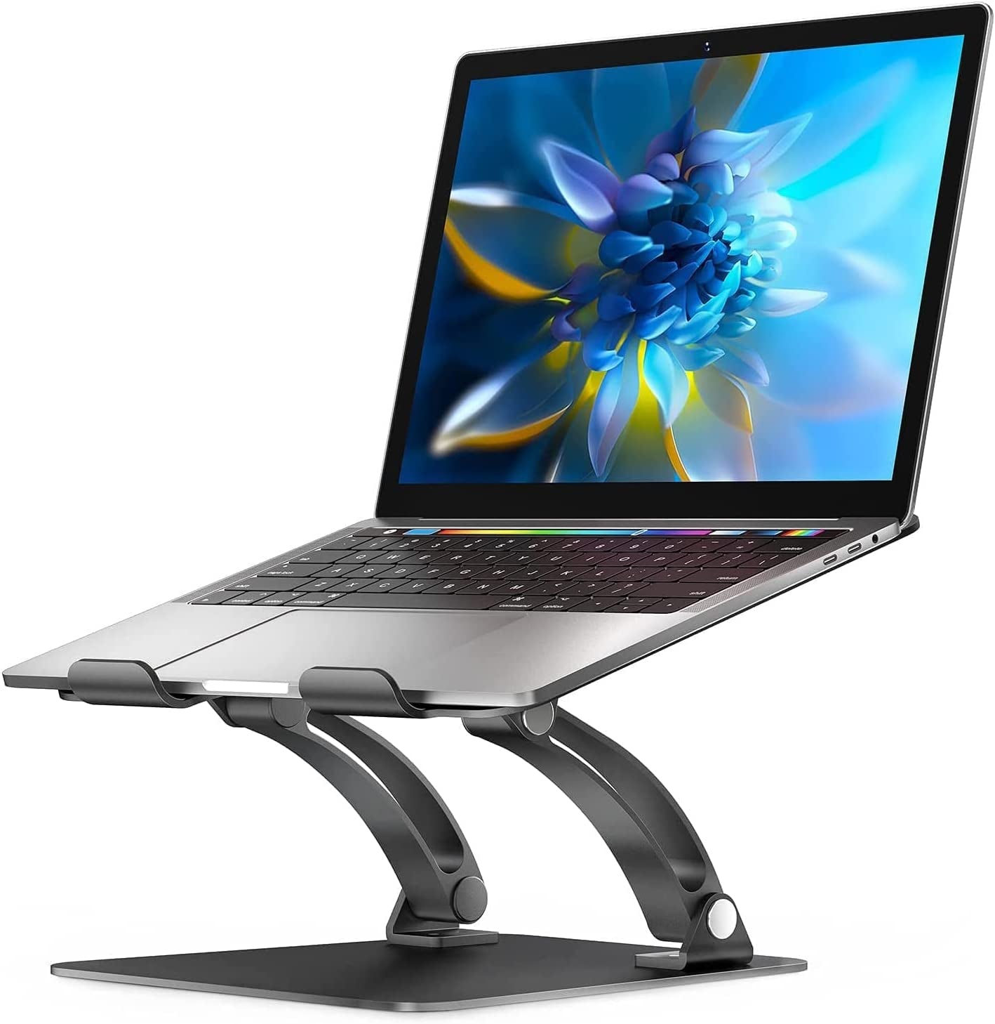 Ergonomic Adjustable Laptop Stand for 10-17" Notebooks and Tablets, Compatible - MacBook Pro, Air, Dell XPS, Samsung - Black
