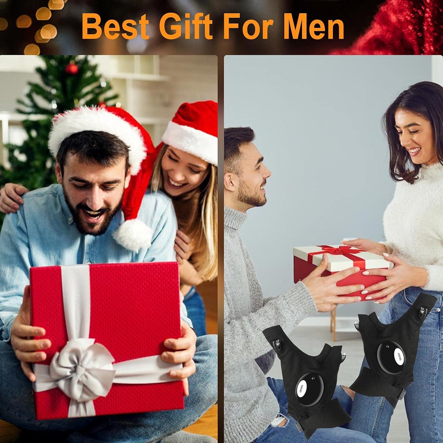 LED Flashlight Gloves - Hands-Free Finger Lights, Ideal Gifts for Men, Dads, and Husbands for Birthdays and Father's Day
