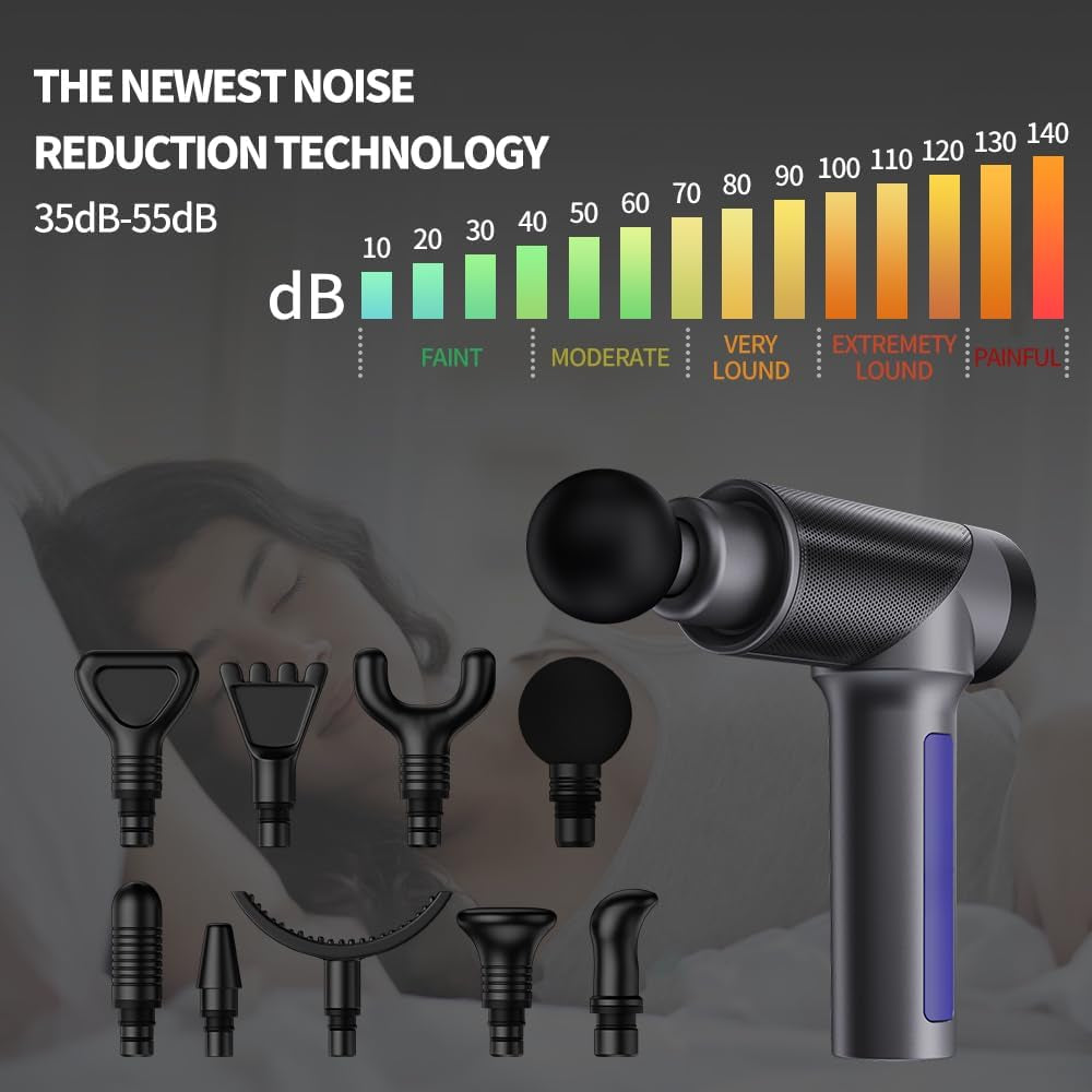 Handheld Electric Deep Tissue Massage Gun with Cordless Design and 6 Speed High-Intensity Vibration Settings