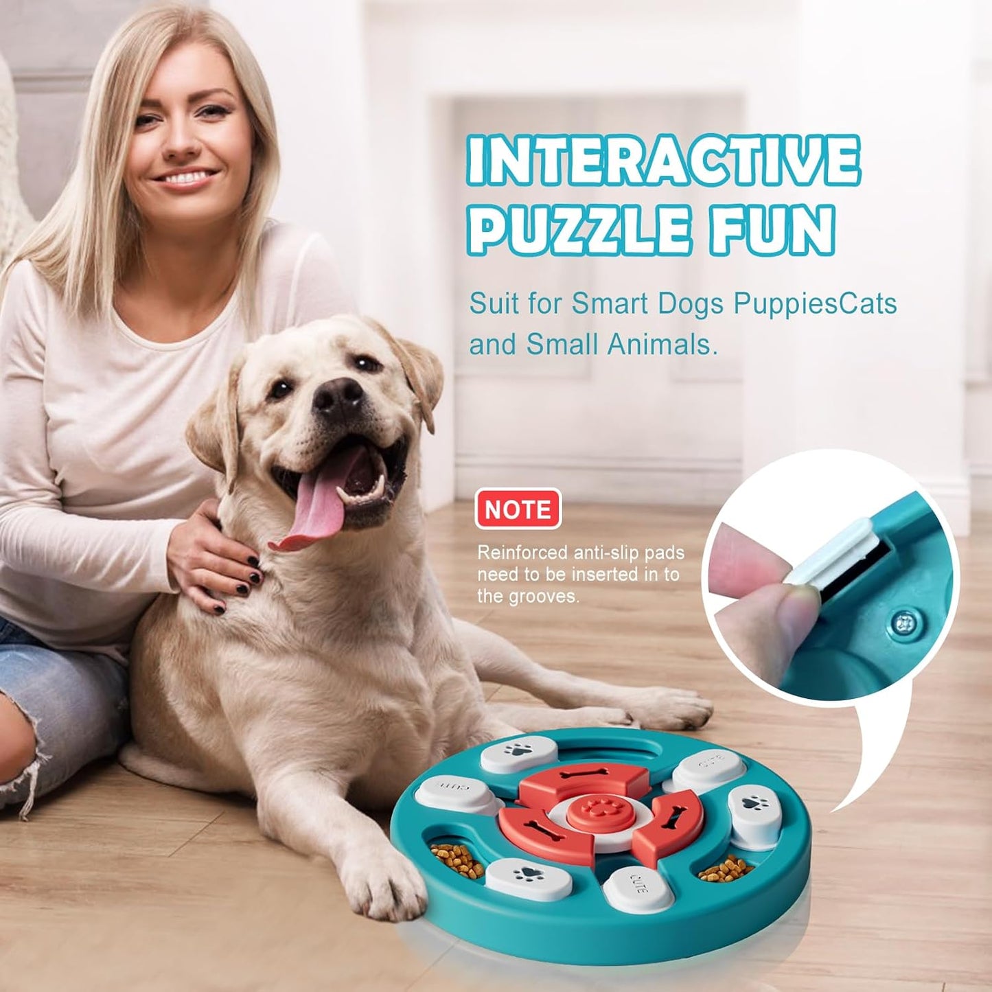 Interactive Dog Puzzle Toys - IQ Training, Brain Stimulation - Treat Dispensing Enrichment Toys, Puppies, Cats, Dogs