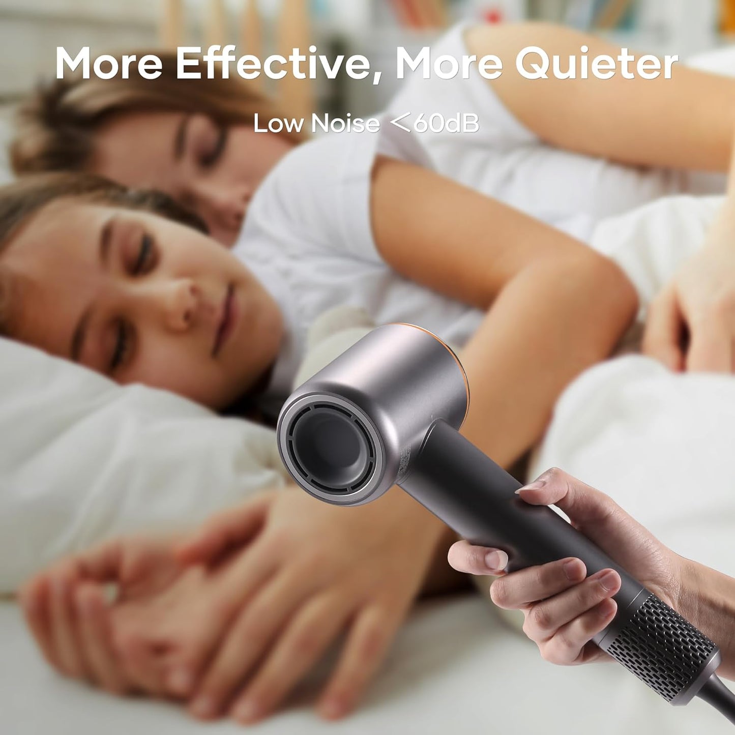 Hair Dryer with 110,000 RPM Brushless Motor, 1500W High-Speed Performance, Magnetic Nozzle & Diffuser - (Gray)
