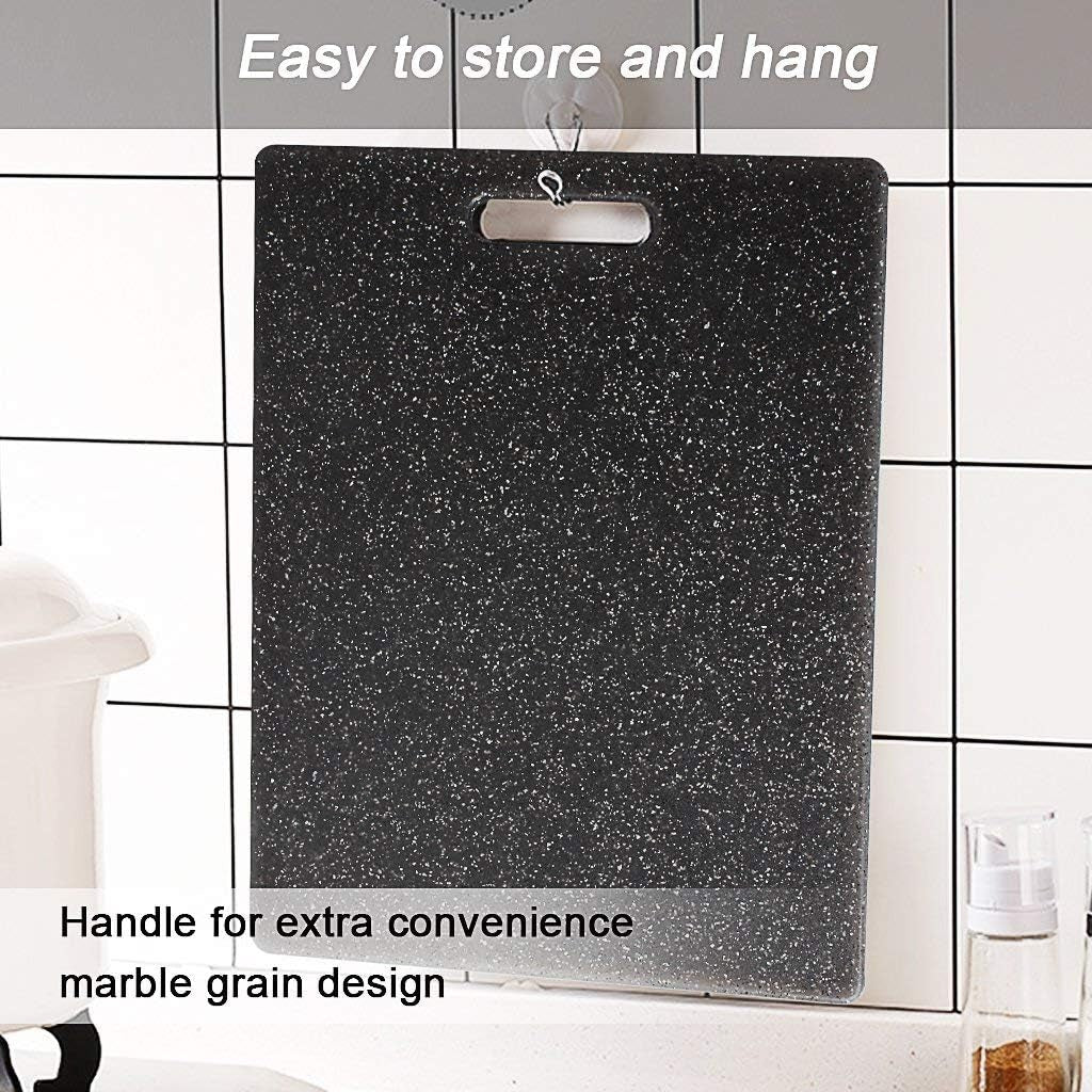 3-Piece Plastic Cutting Board Set with Unique Marble Design - Dishwasher Safe for Meat, Vegetables, and Fruits